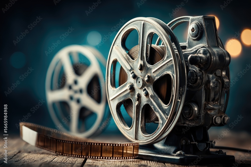 Obraz premium Film Reels and a Movie Camera