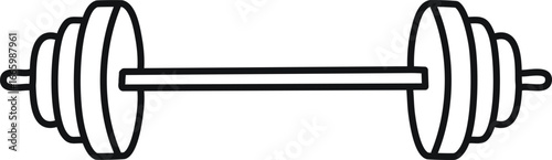 Vintage barbell outline. Sports equipment