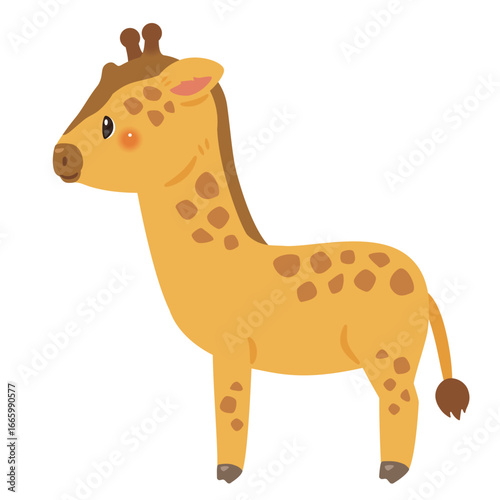 横から見たキリンのイラスト