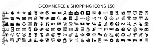 Icon sets related to e-commerce and shopping, consumer pictograms, and B2C business icon sets.