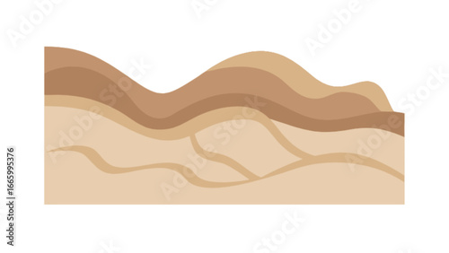 Illustration of soil layers ground earth geology cross section diagram with different color and texture