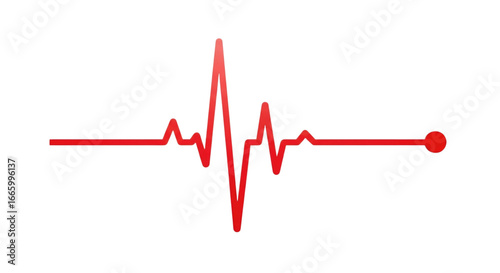 Wallpaper Mural Red EKG Heartbeat Line with a Flatline cutout isolated on transparent bg, png Torontodigital.ca