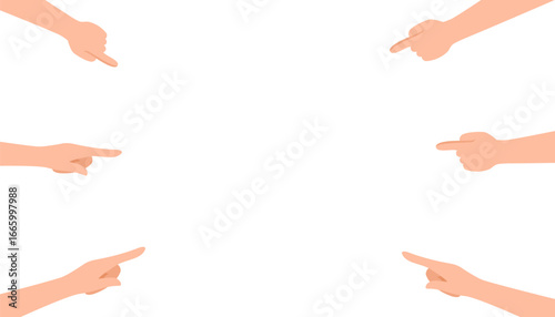 vector illustration of hands theme hands pointing towards the center