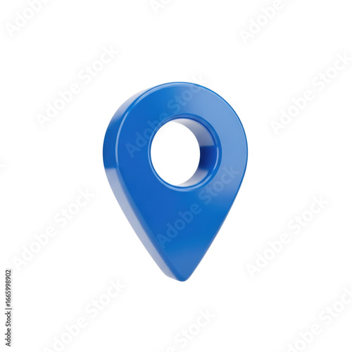 Free Download Blue location pin icon cutout isolated on transparent bg, png - GFXLoad