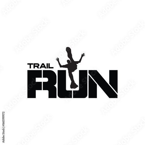 ultra trail run logo vector