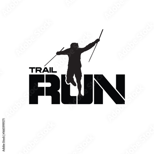 ultra trail run logo vector