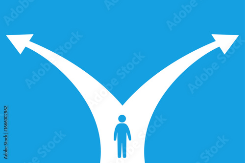 分岐点のイメージイラスト、人生の選択