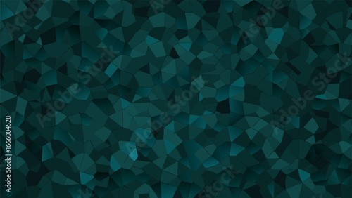 A dark blue and green abstract geometric mosaic background texture pattern