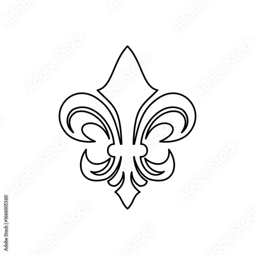 Fleur de lis line icon isolated on white background