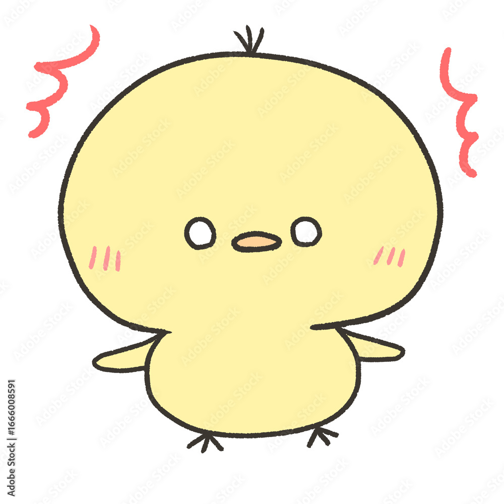 Obraz premium 驚いてるヒヨコ