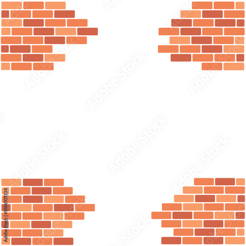 Brick wall seamless pattern, easy to change color. Vector illustration. Copy space, Mockup, Wallpaper, Banners Background.