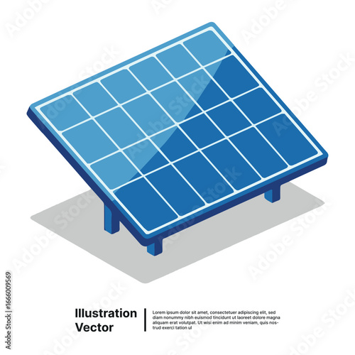 Solar panel background with clean energy concept on white eco friendly illustration