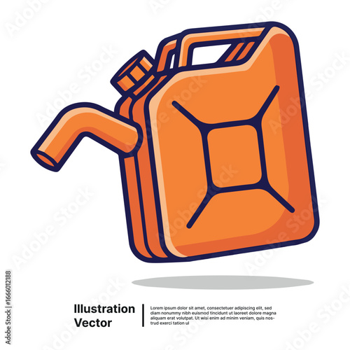 Dynamic orange fuel container illustration capturing the essence of essential energy provision for journeys and tasks