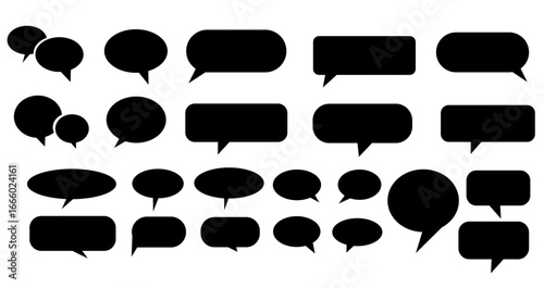 set of black and white speech bubbles,comic speech bubbles.communication concept, Speak bubble, simple flat design. text box and message icon vector illustration