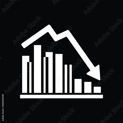 Economic downturn chart in simple style