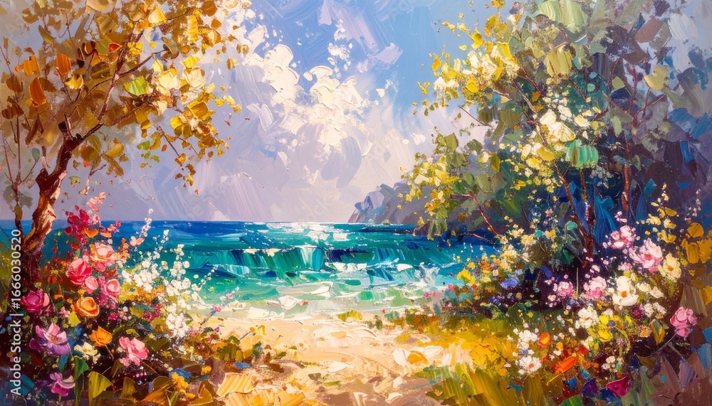 Naklejka premium 青い海と空 blue sea and sky