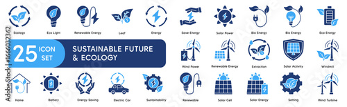 Sustainable Future and Ecology Concept Icons