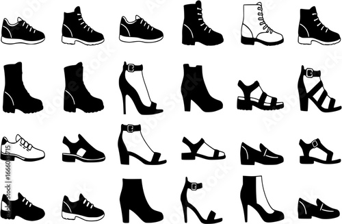 Shoes icons set. Illustration eps10
