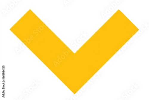 Simple, downward-pointing, yellow V-shape