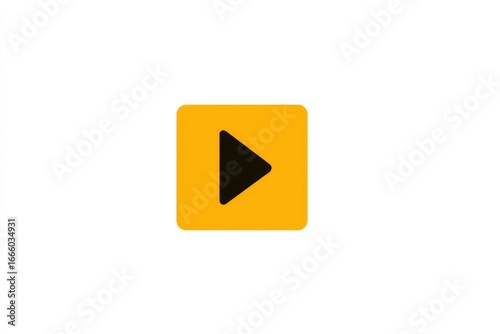 Simple yellow square button with black play icon