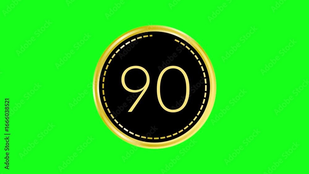 95 Countdown Fandom 95 second countdown timer with a gold circle and luxury style on green ...
