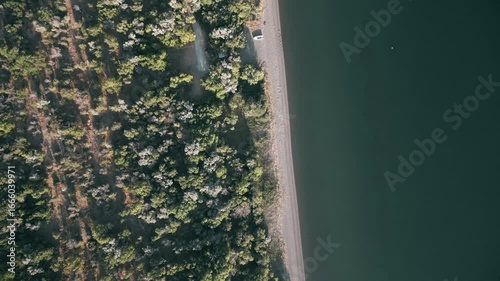 Aerial view of the beautiful lake