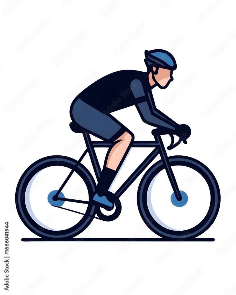 Cycling in Nature – Flat Vector Illustration Cycling in Nature – Flat Vector Illustration