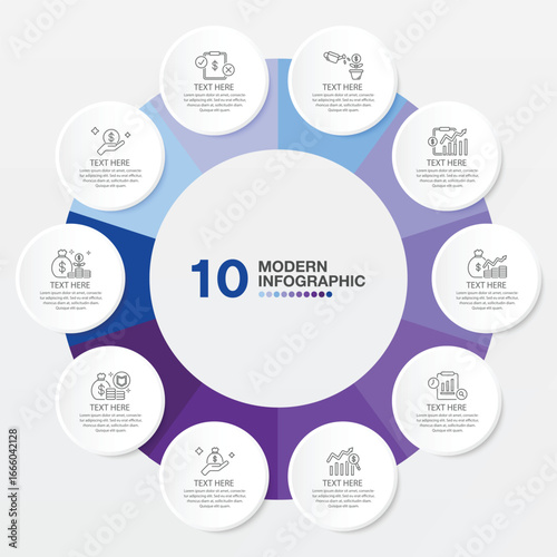 Business infographic 10 process design.