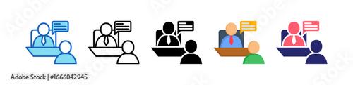 Job Interview Multiple Style Icon Set Collection. 