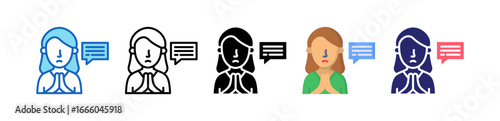 Apology Multiple Style Icon Set Collection. 