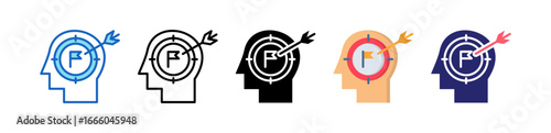 Self Awareness Multiple Style Icon Set Collection. 