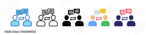 Interpersonal Multiple Style Icon Set Collection. 