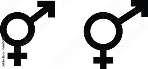 Male and female gender symbols side by side on a white background vector illustration