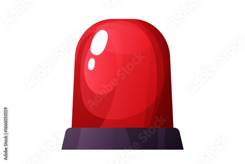 Siren emergency signal, flashing alarm. Red lamp police, ambulance or rescue urgent warn. Attention flasher alert. 
