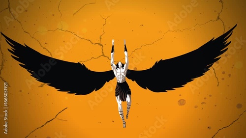 greek mythology icarus flying and falling down