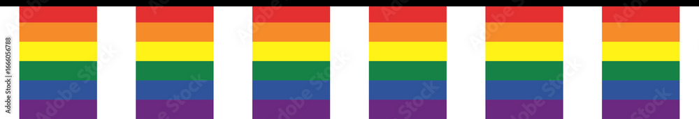 Fototapeta premium Seamless rainbow colored party bunting. LGBTQI concept. Flat design illustration.