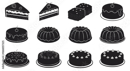 Collection of various cakes and desserts