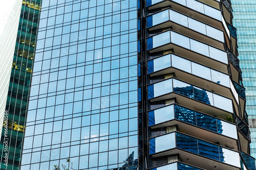 Smart design residential high-rise tower with mirrored balconies, Singapore, Asia