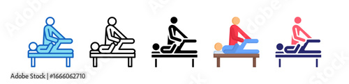 Physical Therapy Multiple Style Icon Set Collection. 