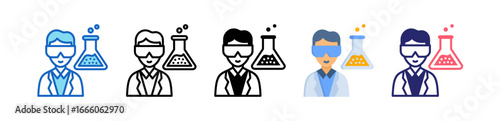 Lab Technician Multiple Style Icon Set Collection. 