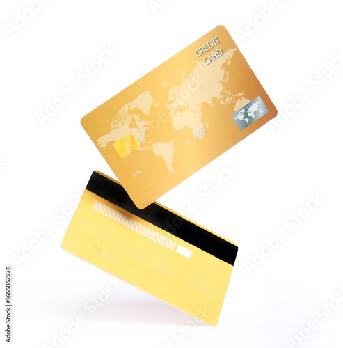 Flying golden credit cards ...