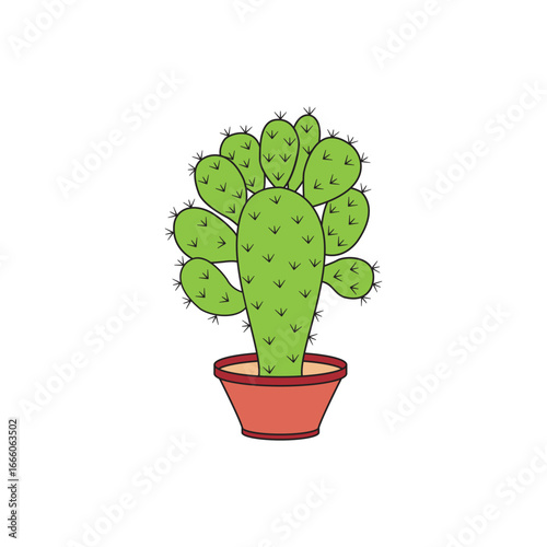 Cartoon cactus plant vector isolated illustration