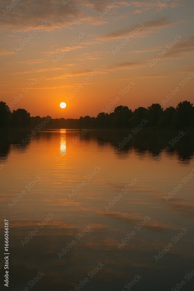 Obraz premium Calm sunrise over water