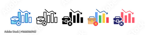 Unemployment Multiple Style Icon Set Collection. 