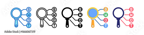 Swot Analysis Multiple Style Icon Set Collection. 