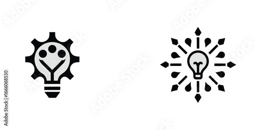 Ideal bulb style icon set in flat illustration logotype vector logo art design