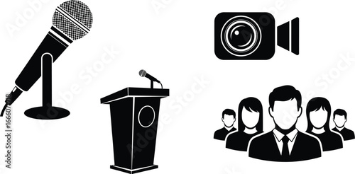 Engaging public speaking event with diverse audience, broadcast live and professionally presented today