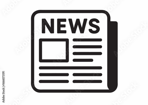 Stay informed with a modern minimalist newspaper icon, ideal for digital media, news apps, and social media branding for timely updates