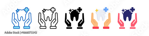 Oral Health Multiple Style Icon Set Collection. 