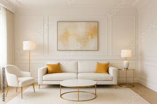 Modern living room with a sofa.